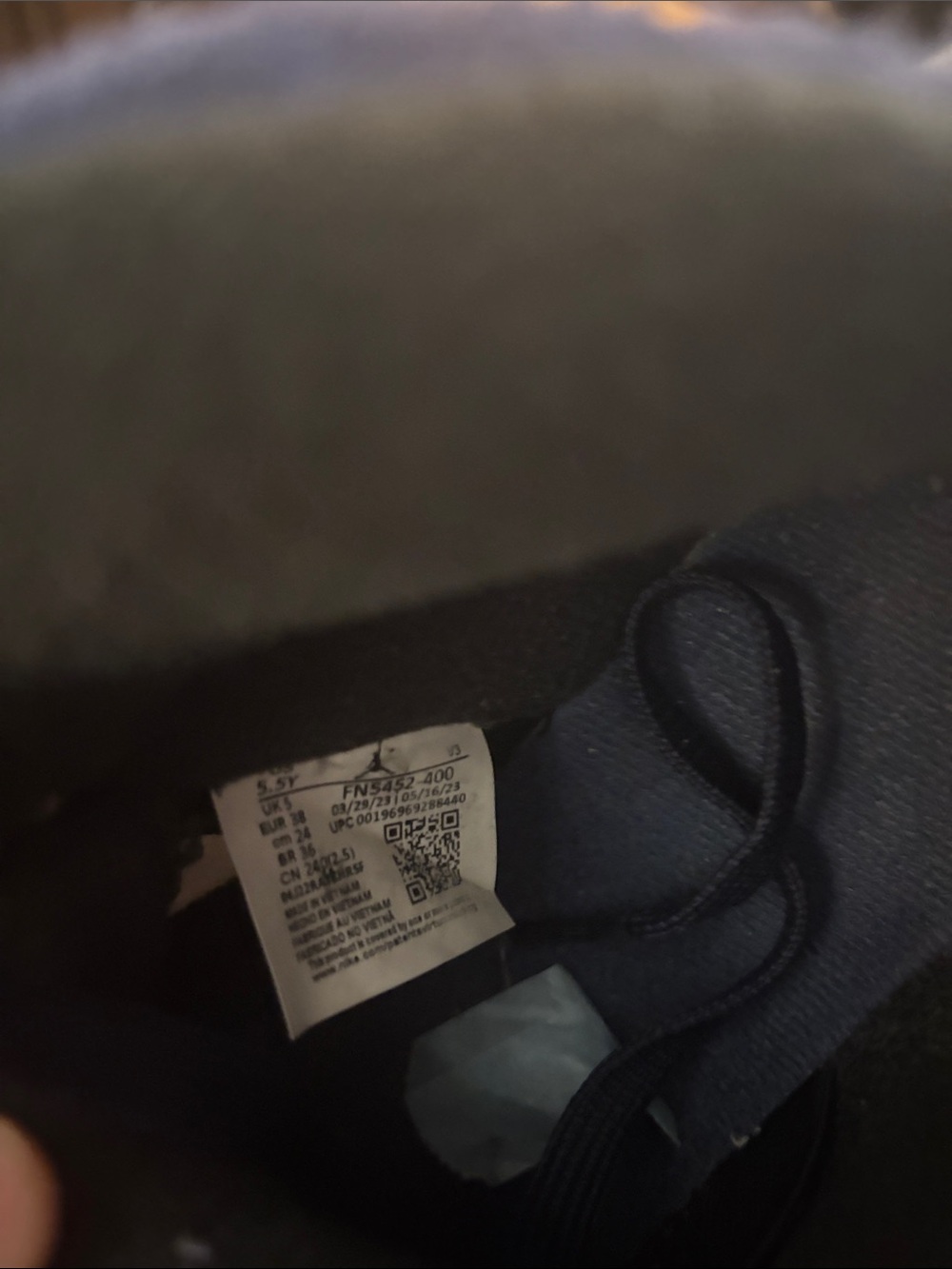 Kids Jordan’s Navy High-Top Sneakers - Picture 2 of 2